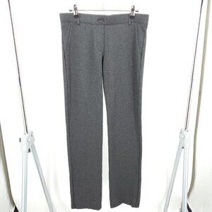 Betabrand Straight Leg Pull On Class Dress Pant Yoga Pants ML Gray Charcoal Gray